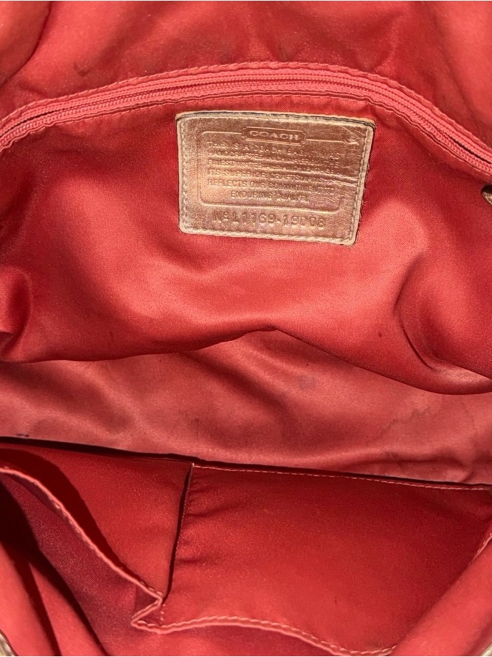 Rare Y2K Coach Metallic Whipstitch Leather Shoulder Bag Platinum Vintage READ - Picture 10 of 11